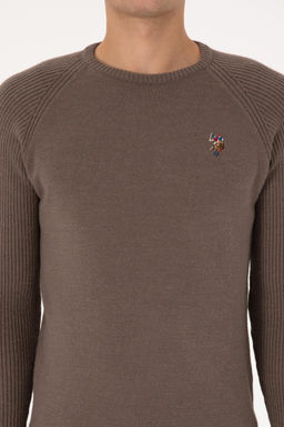 Erkek Regular Fit Bisiklet Yaka Vizon Kazak - U.s. polo assn фото 6