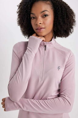 DeFactoFit Футболка с длинным рукавом и воротником стандартной посадки с принтом  фото 3