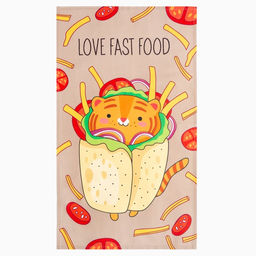 Полотенце "Этель" Love fast food 40х73 см, 100% хлопок, саржа 190 г/м²