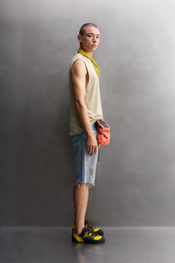 CAMISETA TANK LIGERA LINO - ALGOD?N / verde lavado - Zara фото 4