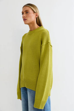 Джемпер с наружными швами Яблочный - Erist store фото 4