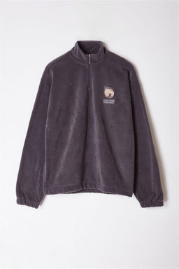 TRENDYOL MAN Antrasit Oversize/Genis Kesim Dik Yaka Anti-Pilling S?cak Tutan/Polar Sweatshirt TMNAW25SW00022 - Trendyolmilla фото 6
