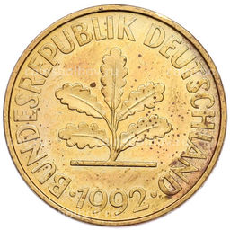 Монета 10 пфеннигов 1992 года F Германия