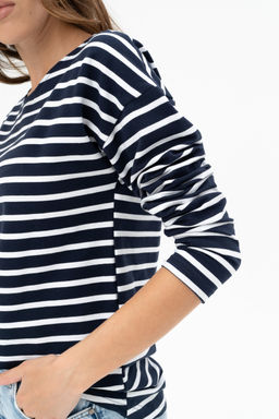 Джемпер женский 484L3-WB синий/полоска - Solo mio фото 6