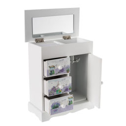 Шкатулка дерево комод 3 ящика+дверка Лавандовое поле 18,8х16,1х8,2 см - Simaland фото 9