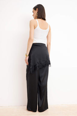 Siyah Sal Detayl? Saten Wide Leg Saten Pantolon TPRSS26PL00007 - Trendyolmilla фото 4