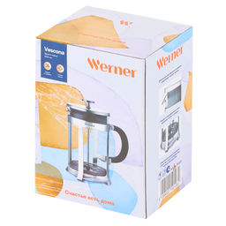 50103 WERNER Френч-пресс VESCONA 600 мл. Материал: боросиликатное стекло, нерж.сталь 18/10, пластик.