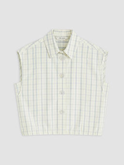 Ekose Oversize %100 Pamuklu Bluz