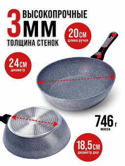 40409 Сковорода 24 см мрам.покр. съем.руч.MB (х6) - Mayer&boch фото 12