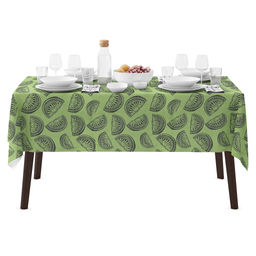 Астурия, зеленый Скатерть 200х145см, длина стола до 160см, на 6-8 персон, хлопок Премиум 186г/м2, Домашняя мода (Россия)