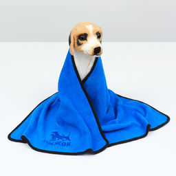 Полотенце для животных супервпитывающее, большое, 400 г/м, 50 х 100 см, синее - Пижон фото 9