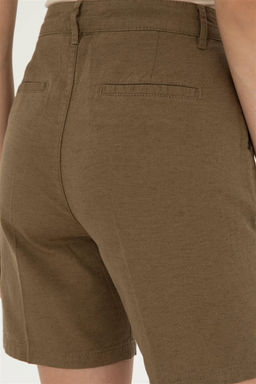 Женские льняные шорты цвета хаки Неожиданная скидка в корзине - U.s. polo assn фото 6