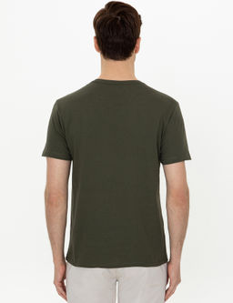 Haki Bisiklet Yaka Slim Fit T-Shirt - Cacharel фото 4
