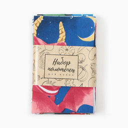 Набор полотенец Доляна Волшебства в новом году 28х46 см - 6 шт, 100% хл, рогожка 164 г/м2  фото 11