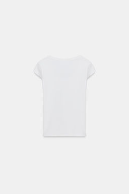 CAMISETA CUELLO OLLA / Blanco roto - Zara фото 2