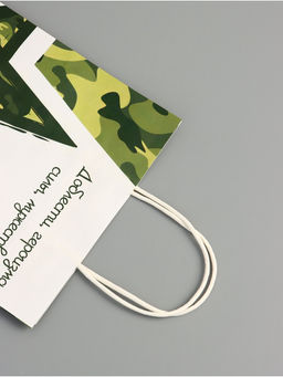 Цена за 5 шт. Пакет подарочный крафт С 23 Февраля! 21?11?27 см