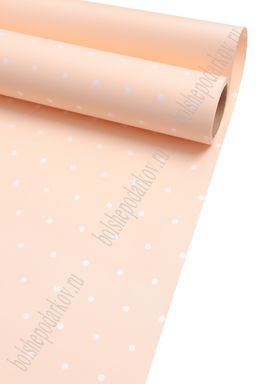 Пленка для цветов в рулоне Горошек 58 см*10 м (SF-7064) персиковый №053