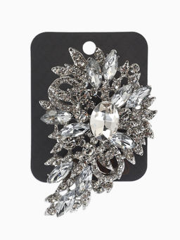 Брошь «Императрица. Льдинки в цветке», белая в серебре