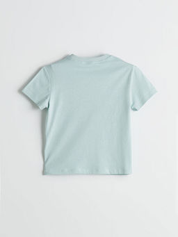 Bisiklet Yaka Bask?l? Erkek ?ocuk Ti??rt