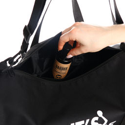 Сумка спортивная на молнии TEXTURA, с подкладкой, с длинным ремнём, маленький размер, чёрная