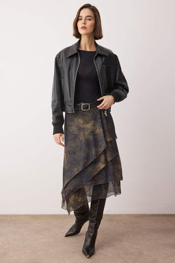 Bordo F?rf?rl? Soyut Desenli Orme Etek TWOAW26ET00084 - Trendyolmilla фото 5