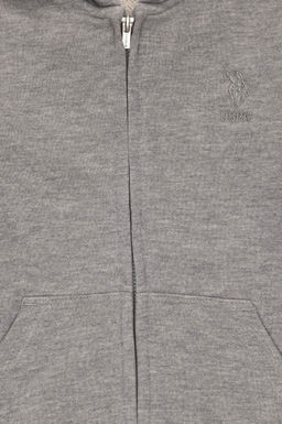 Erkek _ocuk Gri Melanj Basic Sweatshirt
