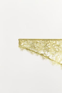 TANGA ENCAJE / Amarillo - Zara фото 4