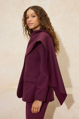 Siyah Sal Yaka Regular/Normal Kal?p Dokuma Astarl? Vatkal? Blazer Ceket TWOSS26BC00010 - Trendyolmilla фото 6