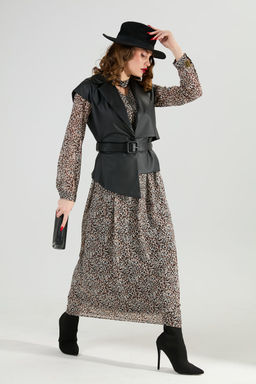 Костюм NIKVA н1020-1 коричневый мультиколор и чёрный  фото 2