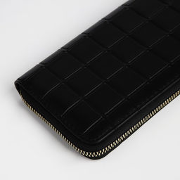 Кошелёк на молнии, большой, четыре отделения, чёрный