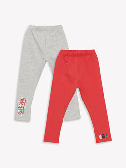 Beli Lastikli Bask?l? K?z Bebek Tayt 2li