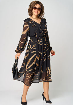 Платье EVA GRANT 7297В-Р принт ленты