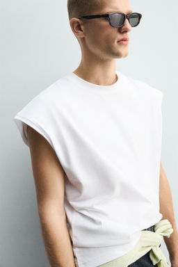 CAMISETA TANK RELAXED FIT TEXTO / Blanco
