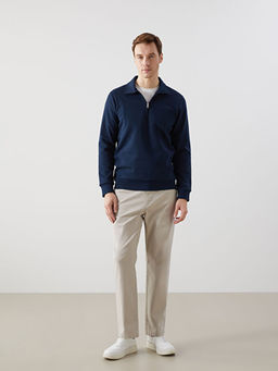 Polo Yaka Uzun Kollu Erkek Sweatshirt