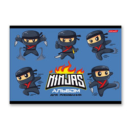 Светоч 16АЛСК4_1_3_9 Альбом для рисования 100 г/м2 A4 29 х 20.5 см 16 л. на скобе 10 шт. 000651 Юный ниндзя
