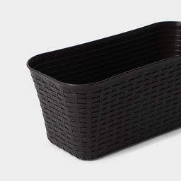 Ящик для цветов балконный «Ротанг», 7.5 л, 38.5×18×16 см, пластик, коричневый