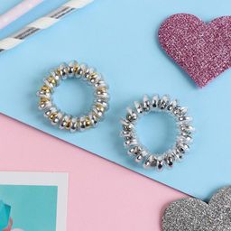 Цена за 6 шт. Резинка для волос Пружинка вставка (набор 2 шт) микс - Queen fair фото 3