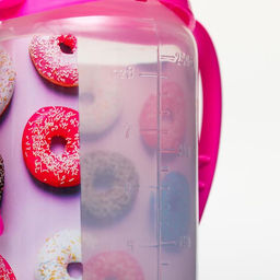 Бутылочка для кормления M&B «Пончики», классическое горло, 250 мл., от 3 мес., цилиндр, с ручками