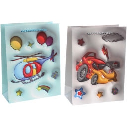 Пакет подарочный "Самолет" 18*24*8.50 см, микс