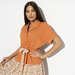 Костюм с юбкой, Светские манеры (fleur orange, 2 в 1) - Charutti фото 3