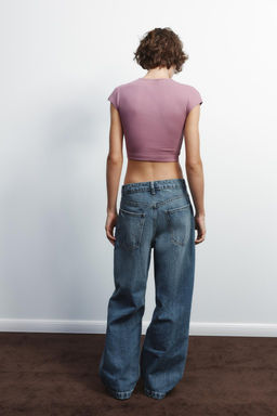 COTTON MODAL CROPPED T-SHIRT - Zara фото 21