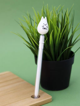 Ручка с магнитной насадкой "Chill kitten", white