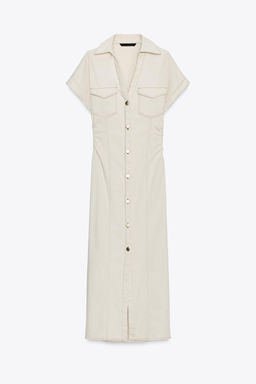 MIDI DRESS WITH GATHERED WAIST - Zara фото 16