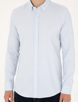 A__k Mavi Slim Fit Uzun Kollu G_mlek - Pierre cardin фото 6
