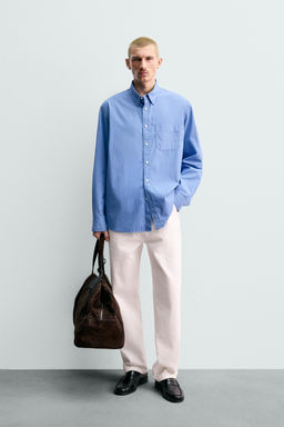 Рубашка Camisa Regular Fit Bolsillo Origins средне-синяя