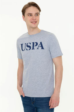 Мужская серая меланжевая футболка с круглым вырезом Basic - U.s. polo assn фото 9