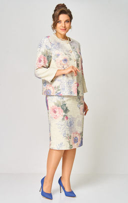 Костюм БелЭльСтиль 861/557 молочный твид фото 2