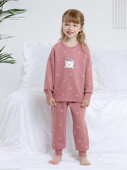 К 1581/темная пудра,бантики пижама дет