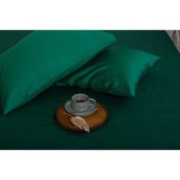 Наволочка Этель 50*70 см, цв.изумрудный, 100% хлопок, мако-сатин, 125 г/м²