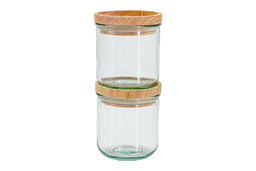 Банка для сыпучих продуктов, 820/350 мл, 3 шт, стекло/дерево, Jars - San miguel фото 4